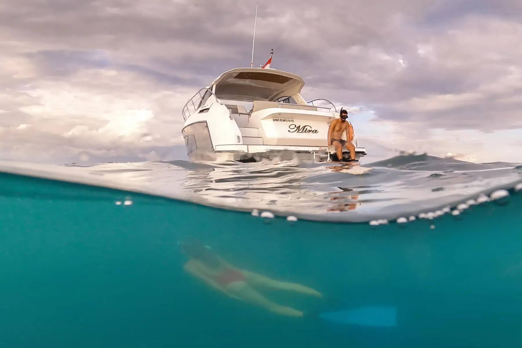 Guests snorkelling from the tender in Komodo National Park