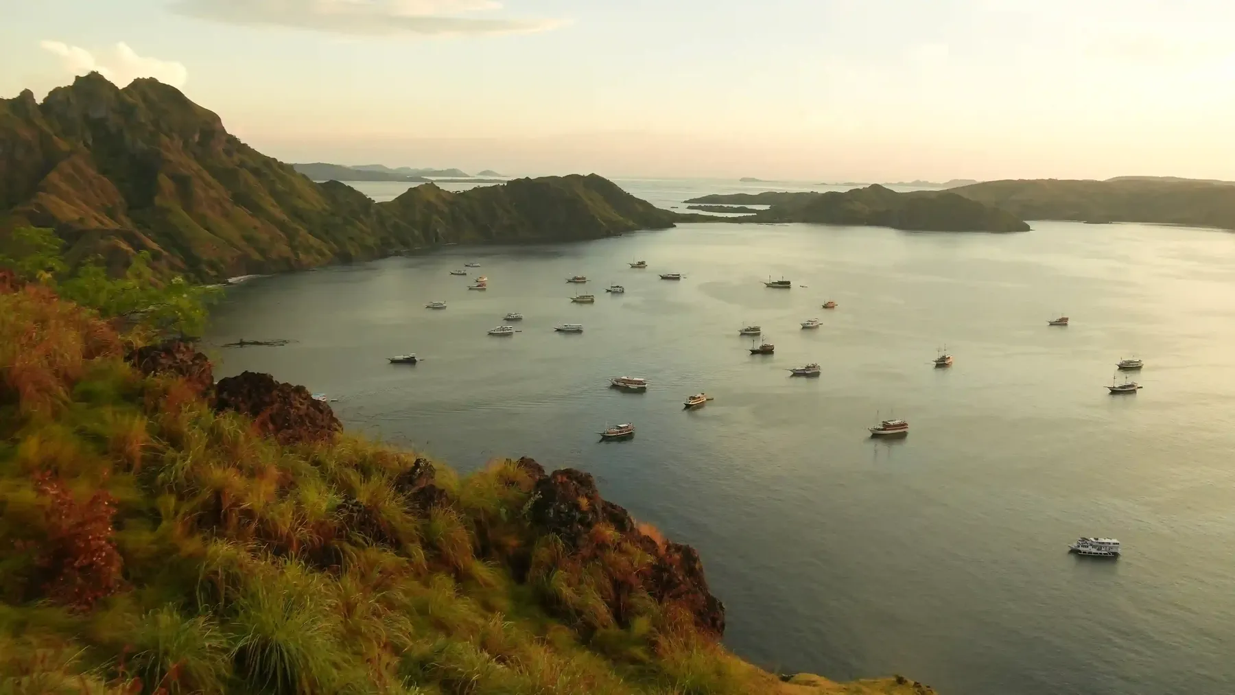 Aerial view of the islands of Komodo National Park