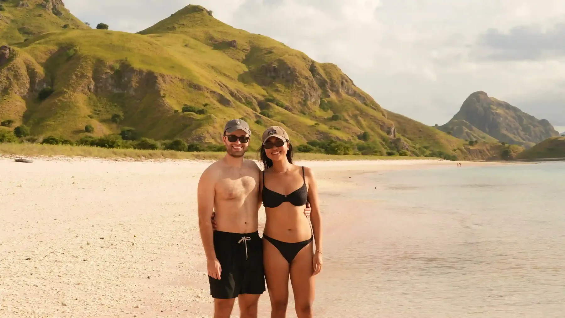 Pink Beach in Komodo National Park with rose-tinted sand