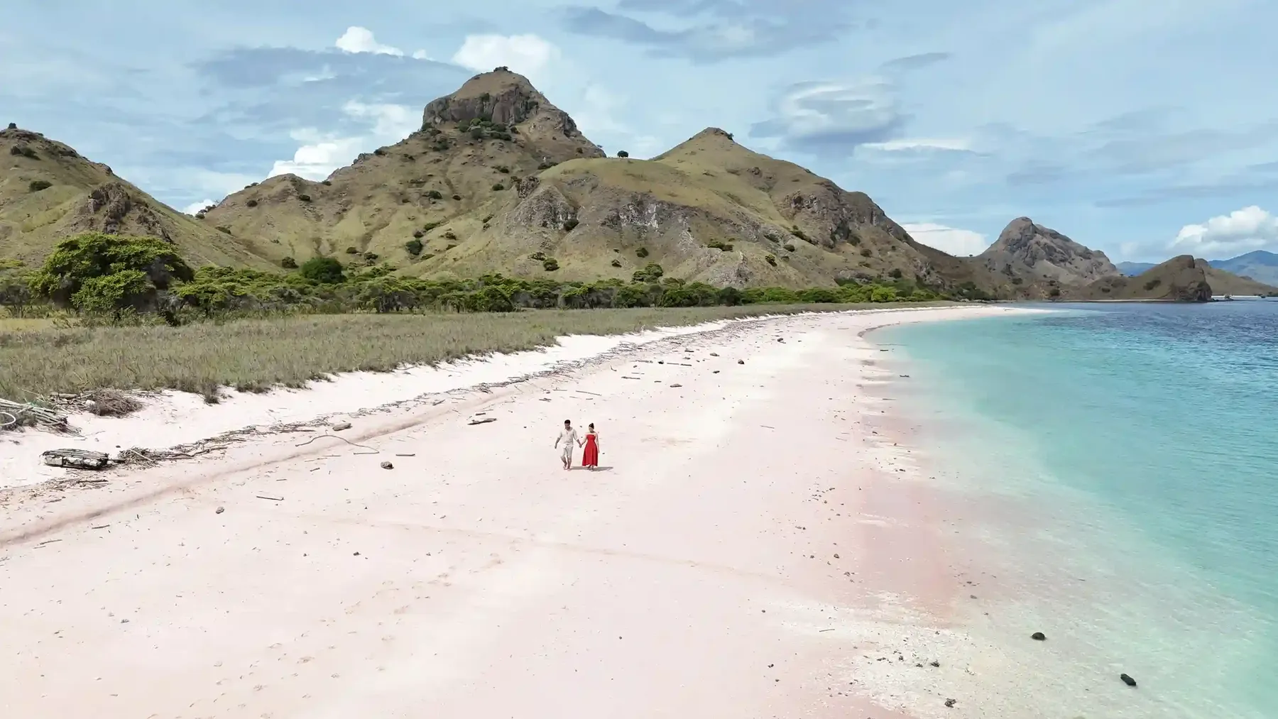 The shoreline of Pink Beach, Komodo National Park